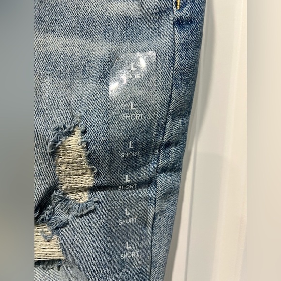 New NWT Maurice’s distressed high rise jeans jeggings denim flex L large short - Picture 3 of 11